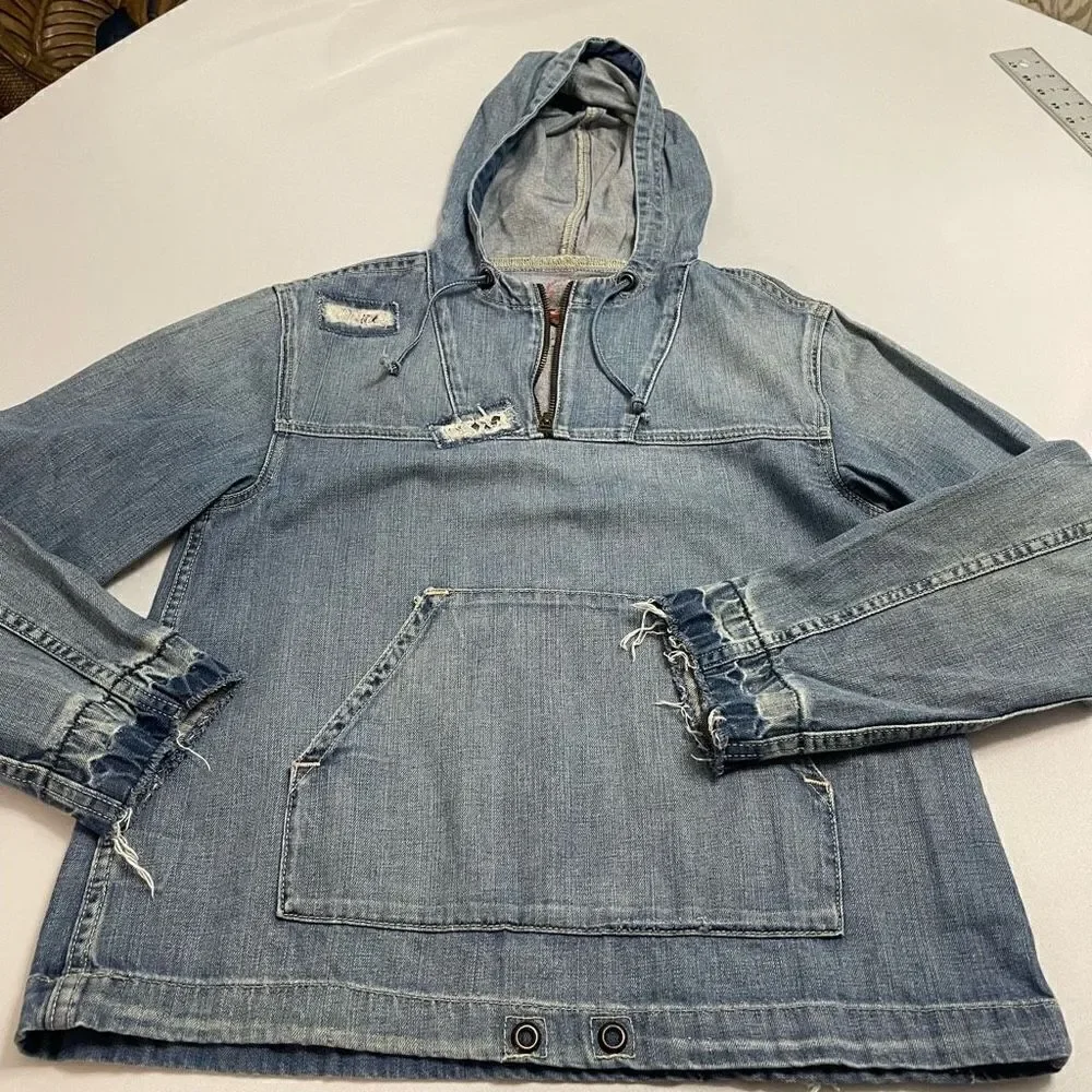 Ralph Lauren Polo Jeans Co RL67 Denim Pullover Jacket Patchwork Size Medium - Picture 6 of 11